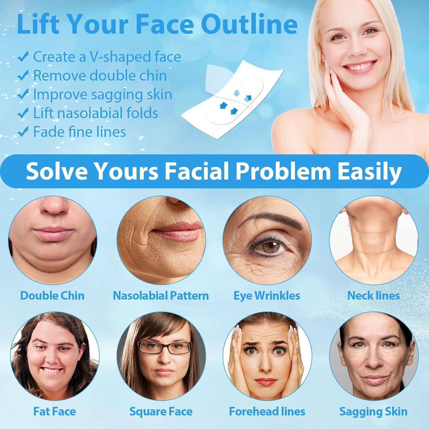 Cinta de Lifting Facial Invisible Netlkjonk 156PCS Antienvejecimiento