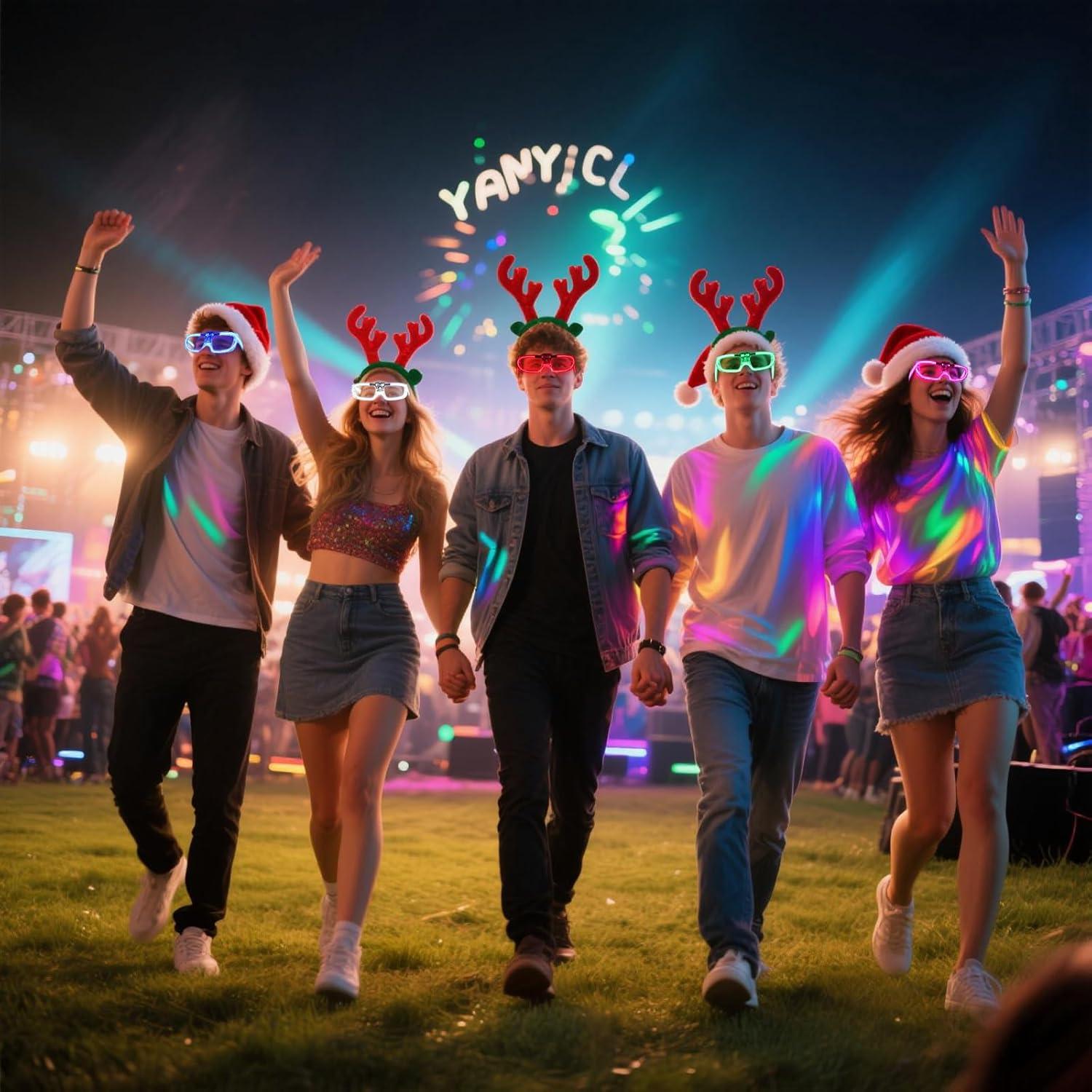 28 Gafas LED Neón FathiSooc 5 Colores 3 Modos para Fiestas