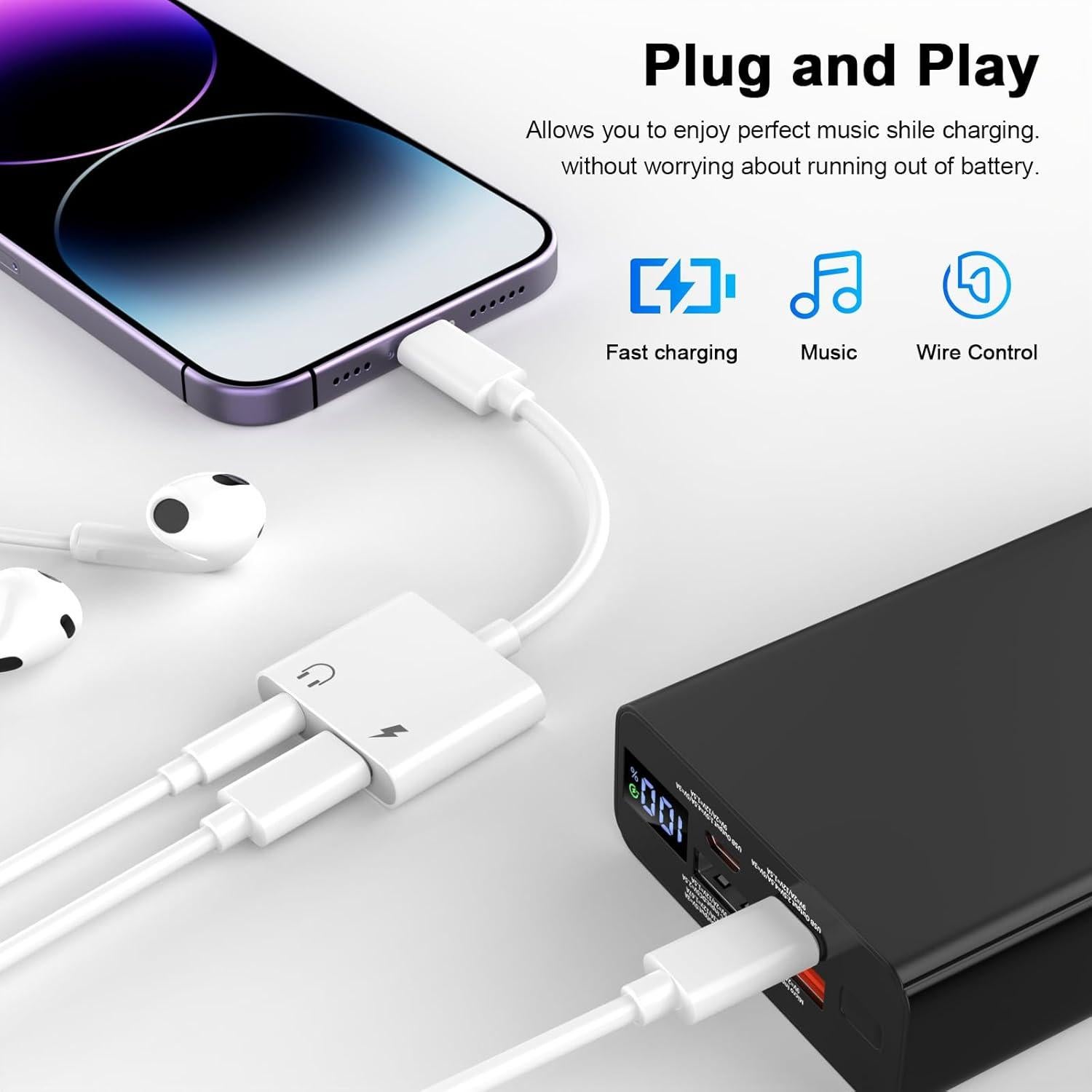 Adaptador Lightning a 3.5mm 2 en 1 para iPhone - Shenzhen
