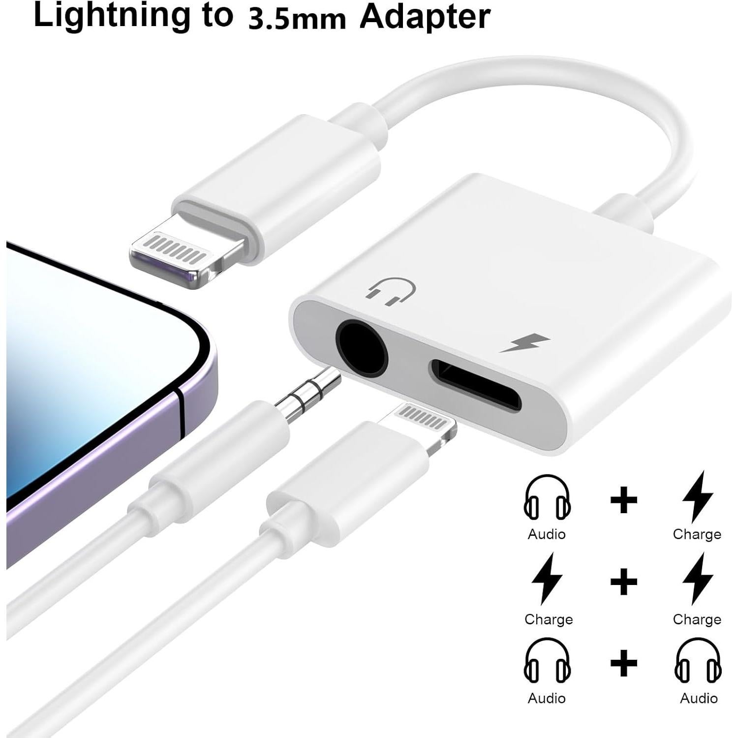 Adaptador Lightning a 3.5mm 2 en 1 para iPhone - Shenzhen
