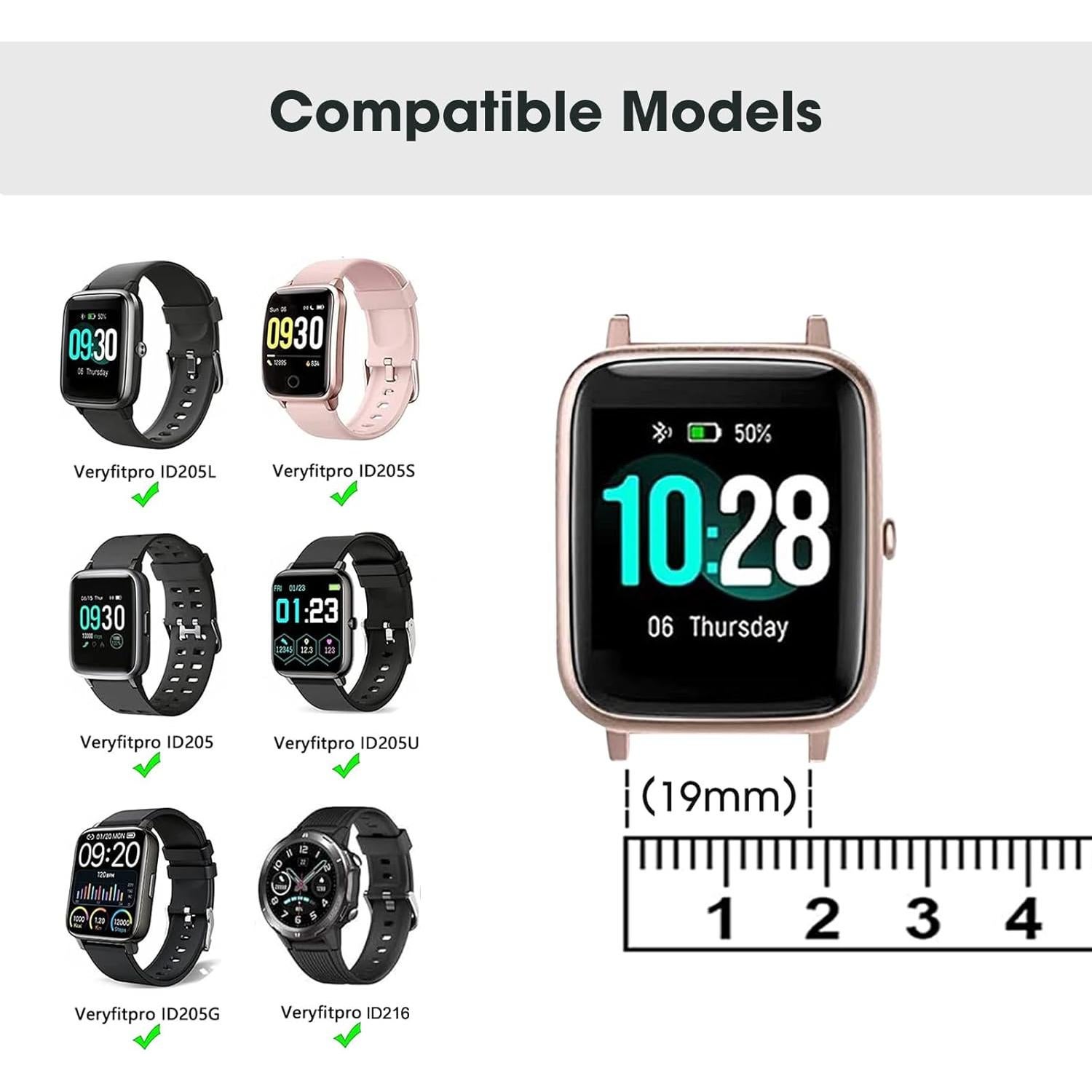 Banda de Silicona Suave 19mm NuevaJornada para Reloj Veryfitpro