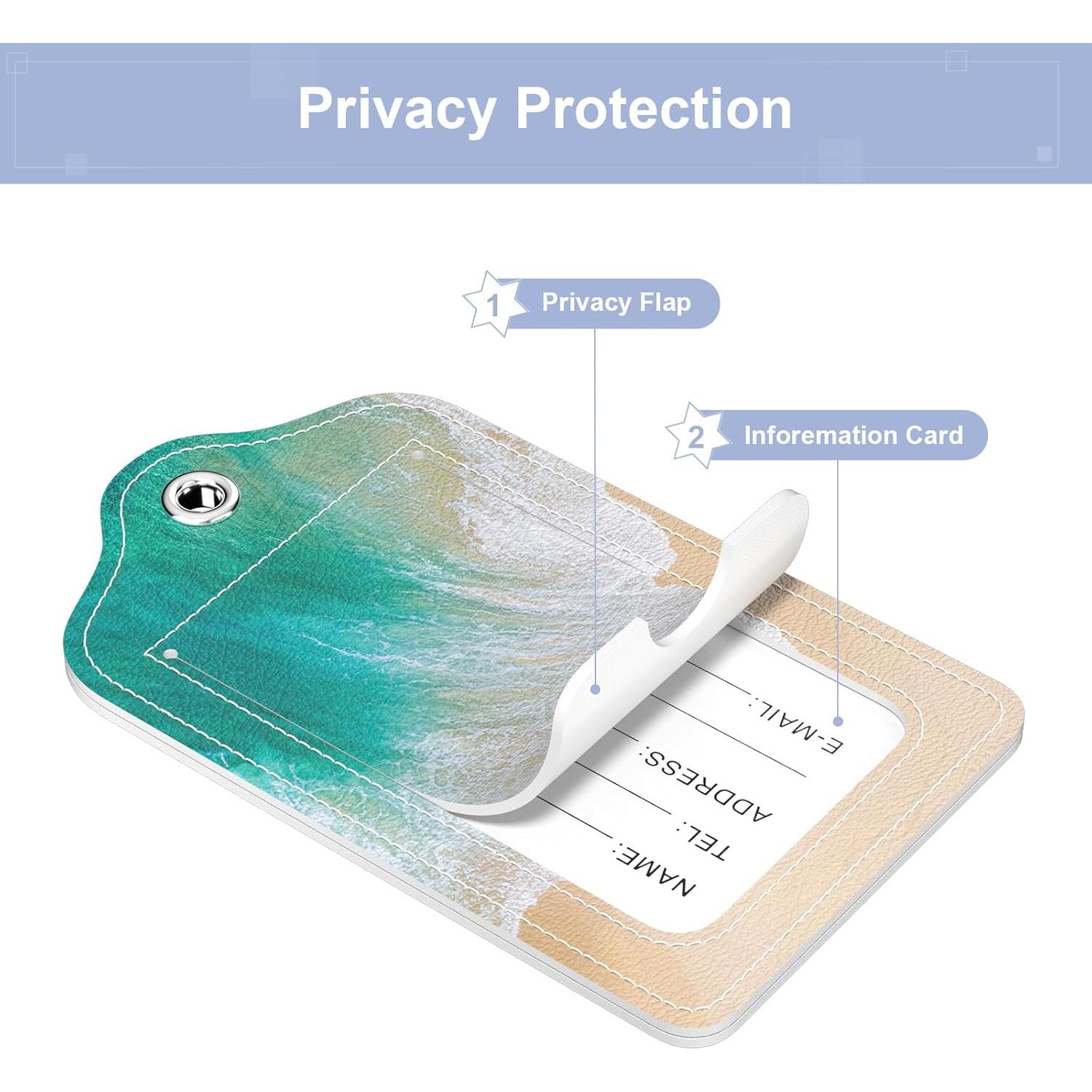 Etiquetas de Equipaje de Cuero PU Hsxnam - 2 Paquete Playa