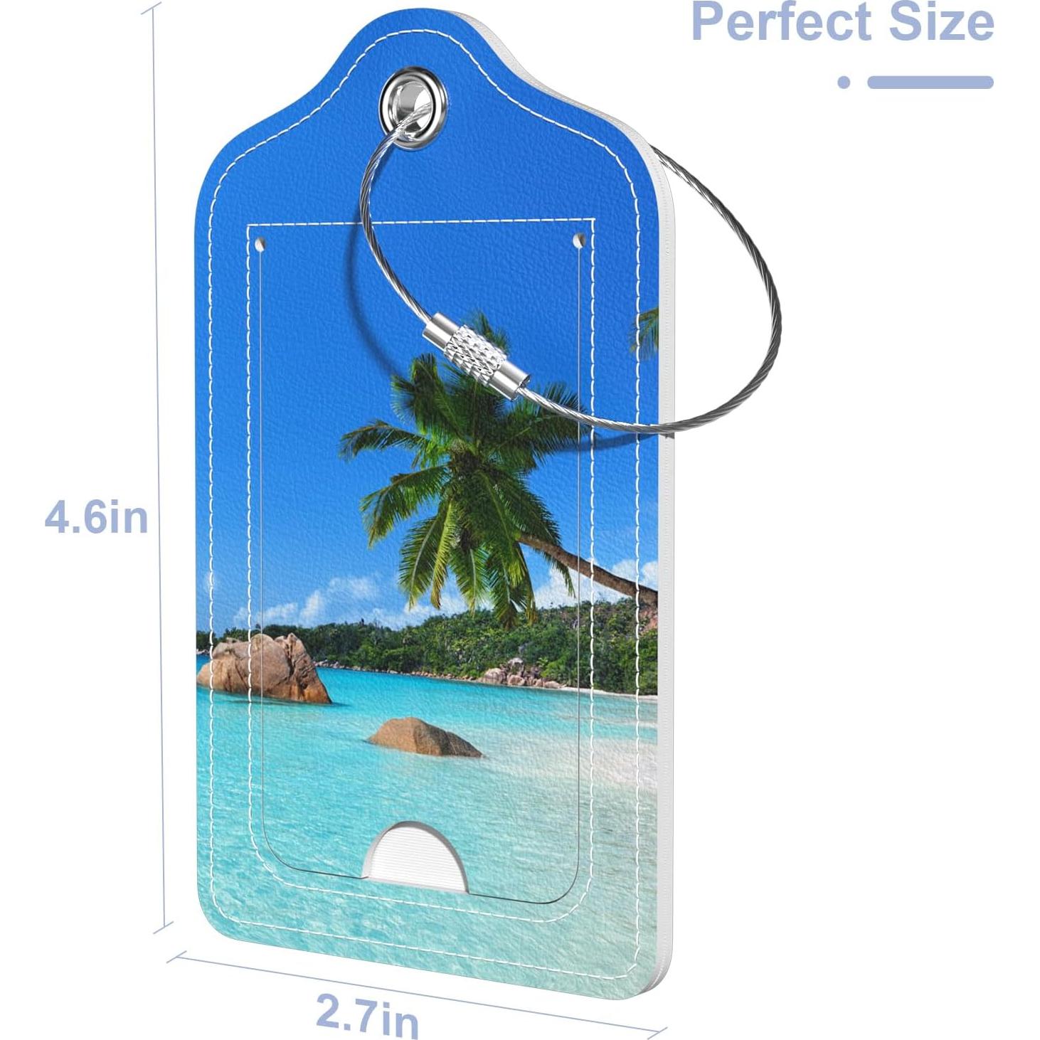 Etiquetas de Equipaje de Cuero PU Hsxnam - 2 Paquete Playa