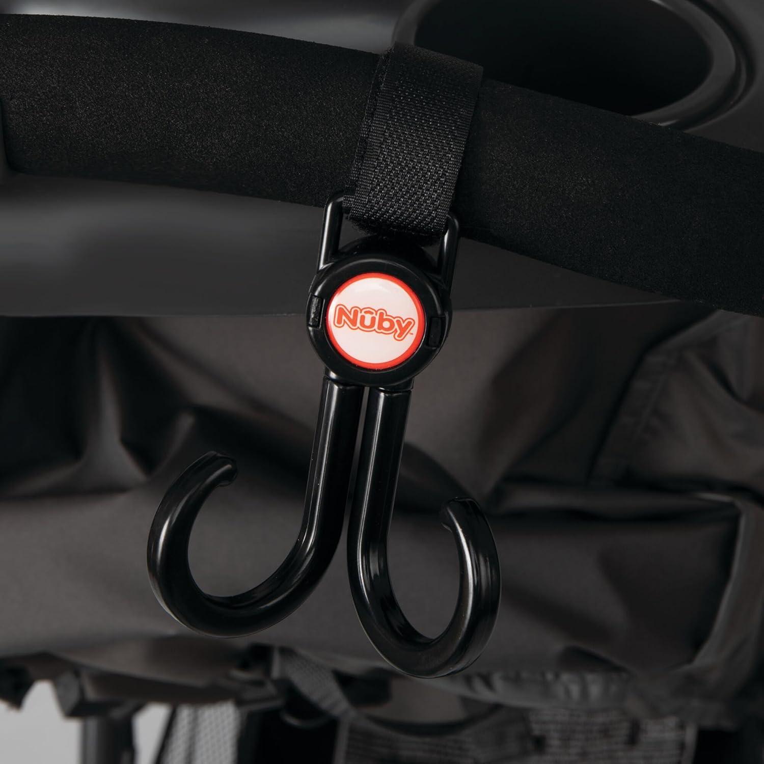Ganchos Ajustables Nuby 2 en 1 para Cochecito y Auto - 8 Piezas