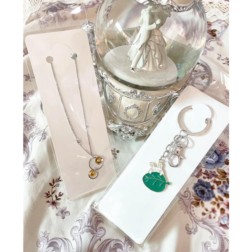 120 Tarjetas de Exhibición para Llaveros SHOLIFAS Blancas 15x5cm