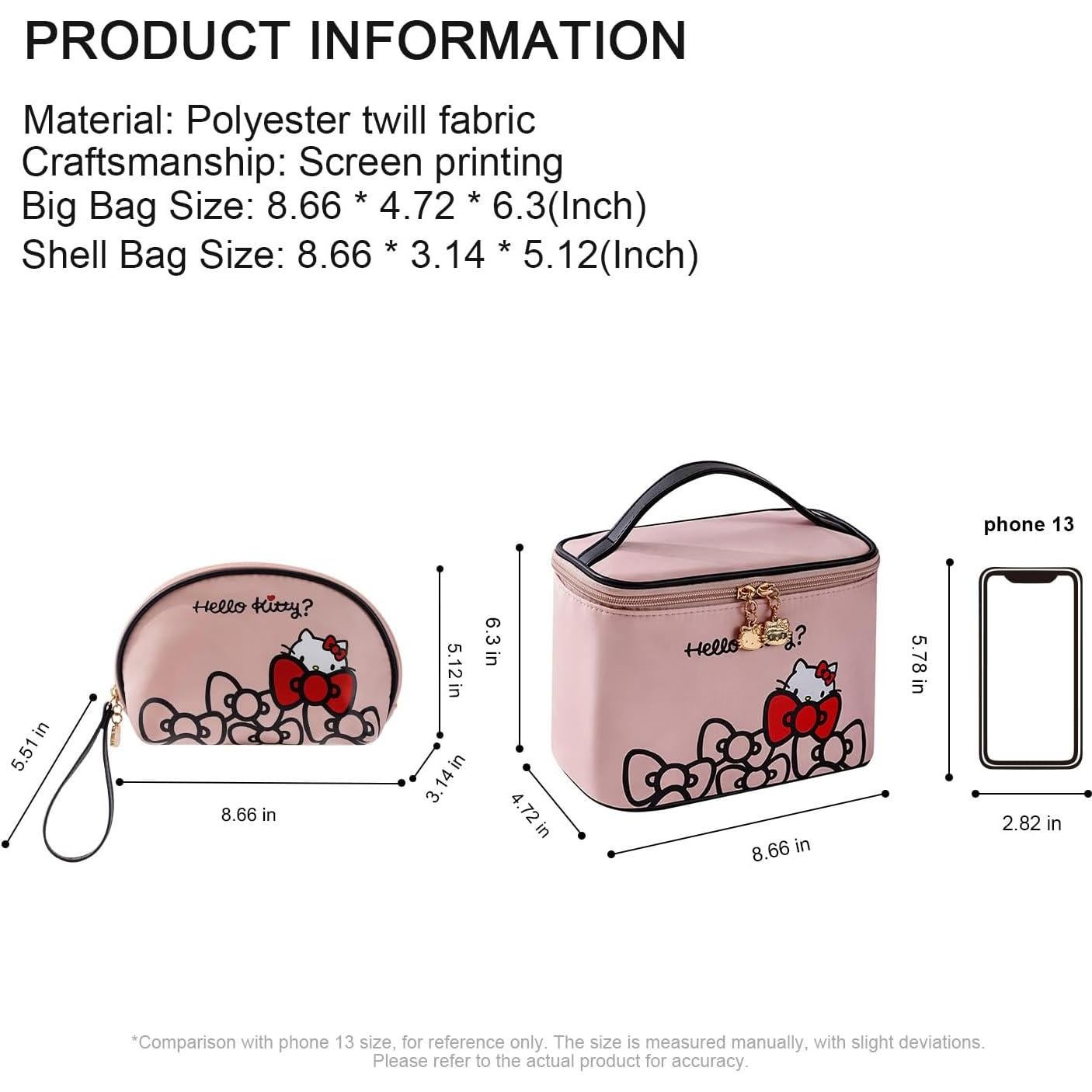 Bolsa de Maquillaje AmBealla Rosa Impermeable 2PCS con Soporte