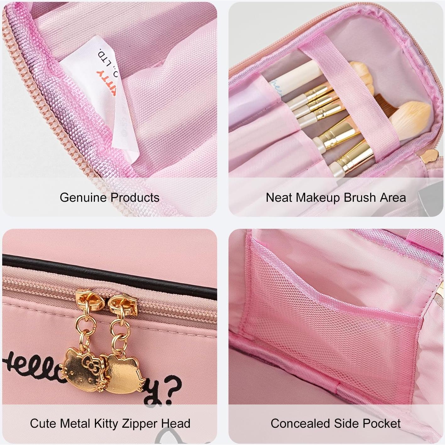 Bolsa de Maquillaje AmBealla Rosa Impermeable 2PCS con Soporte