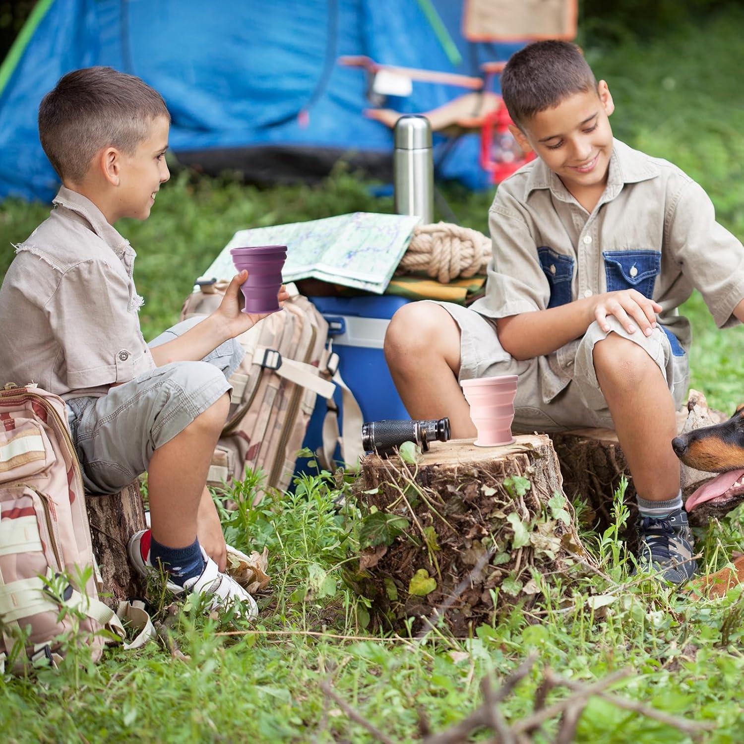 8 Tazas de Silicona Plegables Funnymoom 200 ml Colores Macaron