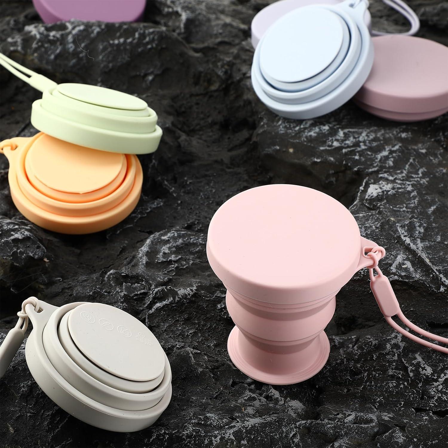 8 Tazas de Silicona Plegables Funnymoom 200 ml Colores Macaron
