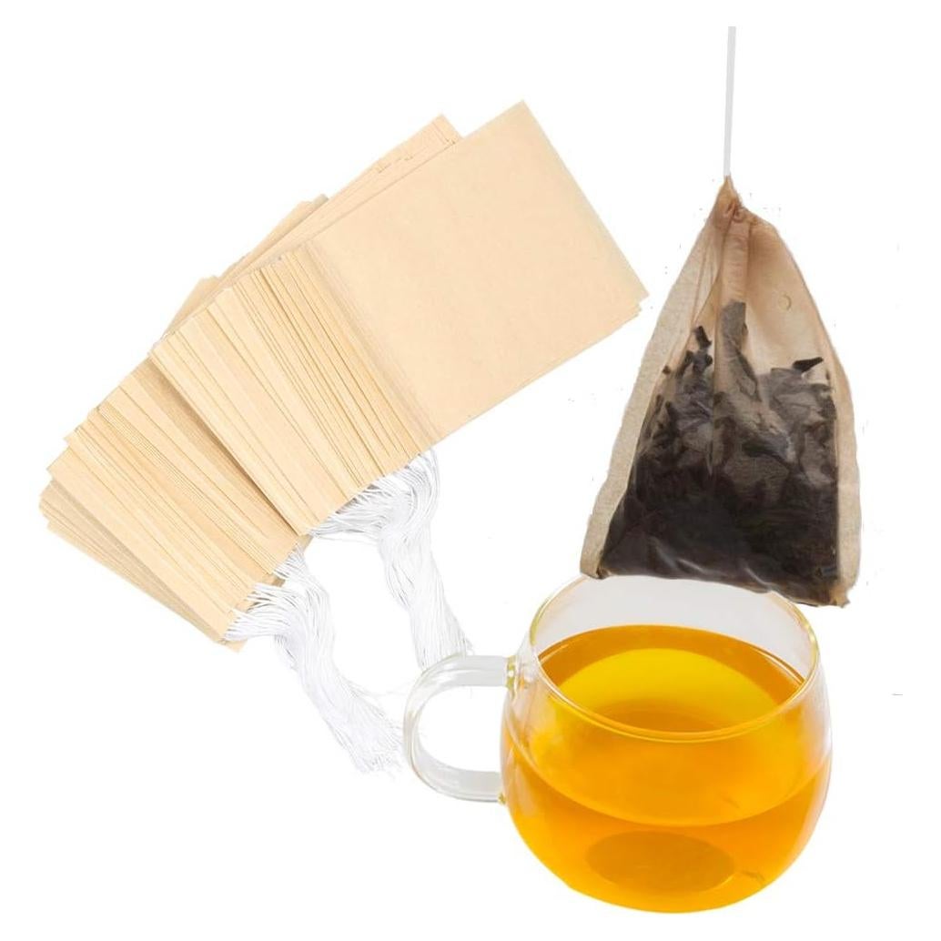 Bolsas de Filtro de Té Tinkee 100 Piezas 10x8 cm Biodegradables