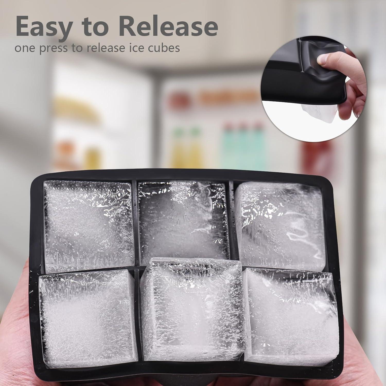 Bandeja de Hielo EOKPHULL 3 Moldes Silicona 6 Cubos Grandes