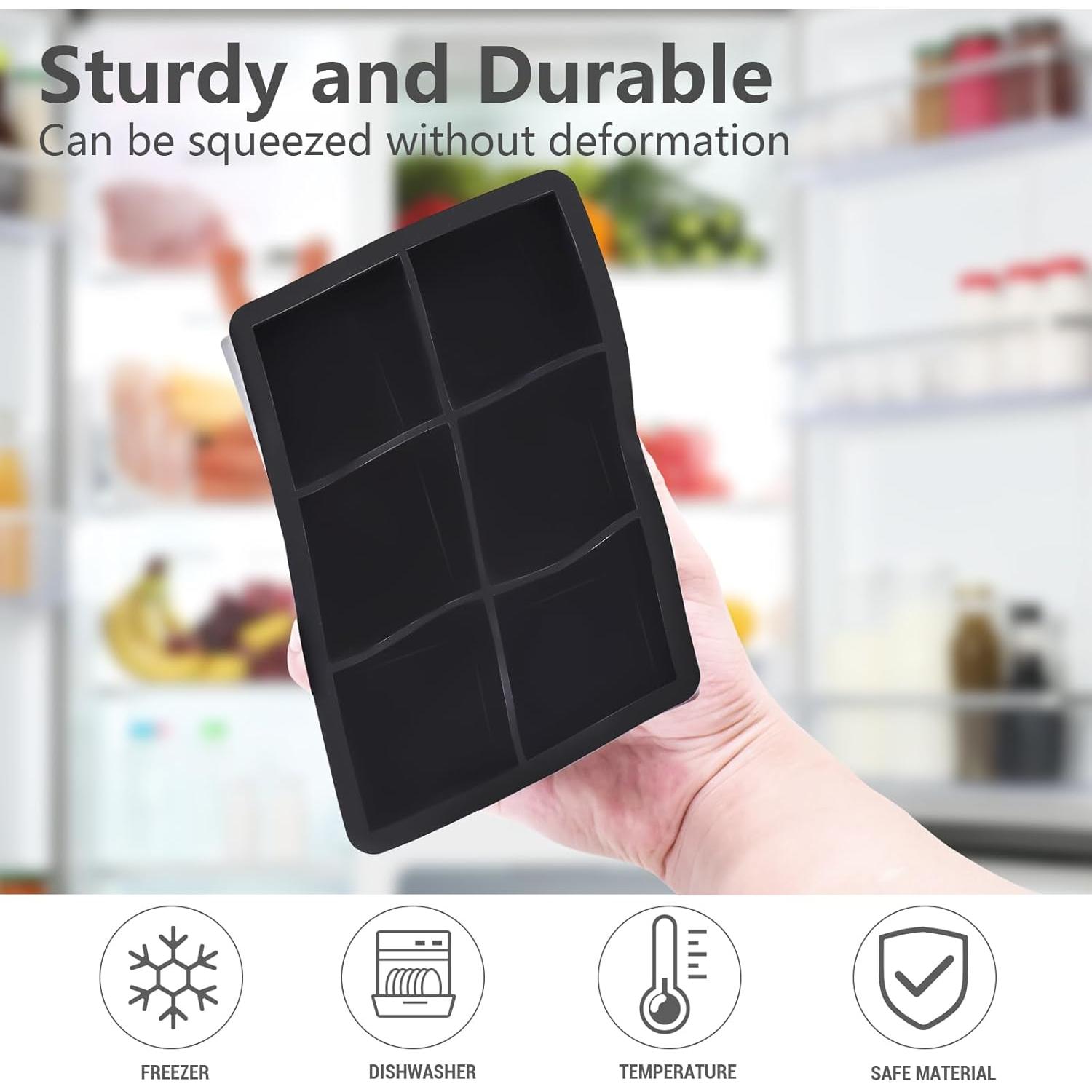 Bandeja de Hielo EOKPHULL 3 Moldes Silicona 6 Cubos Grandes