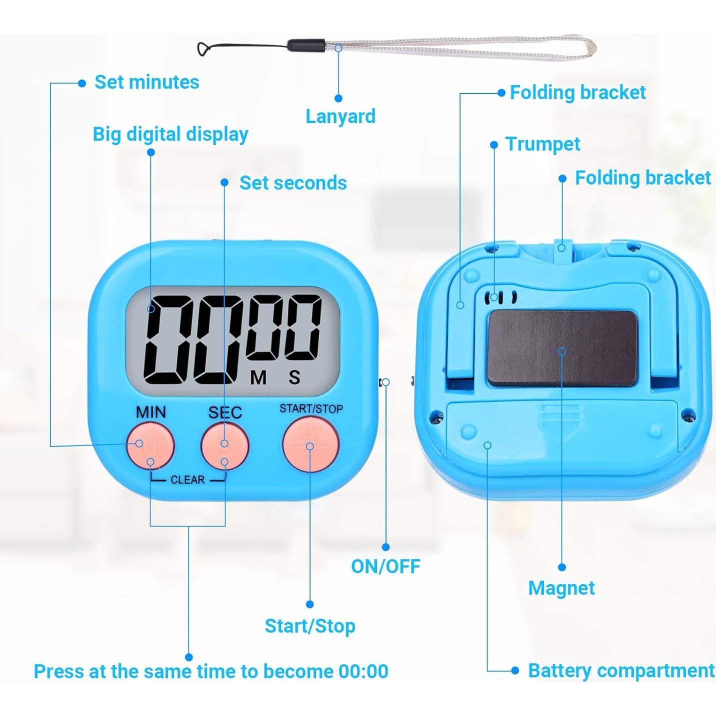 Temporizador de Cocina Digital 12 Piezas mwellewm Colores