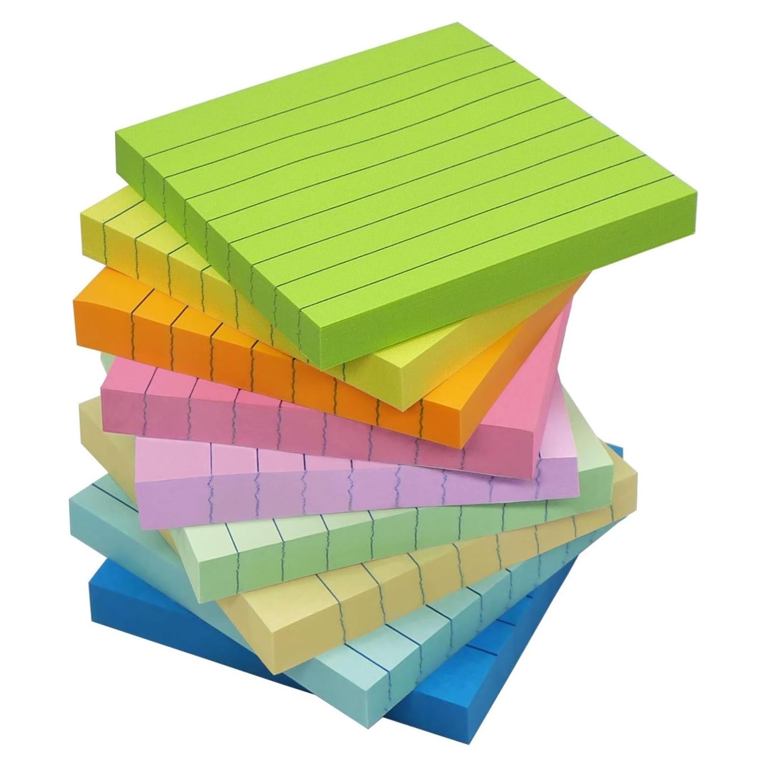 Paquete de 9 Notas Adhesivas Rayadas HQCME 3x3" 82 Hojas