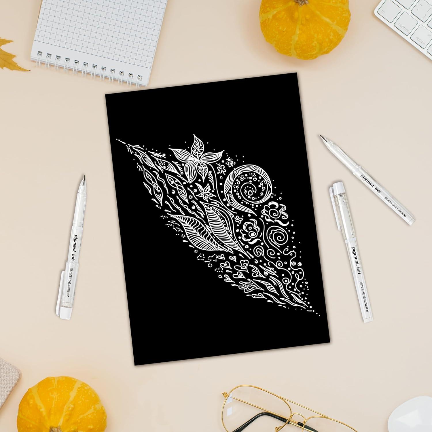 Juego de bolígrafos de gel Qionew 0.7mm blancos - Paquete de 3