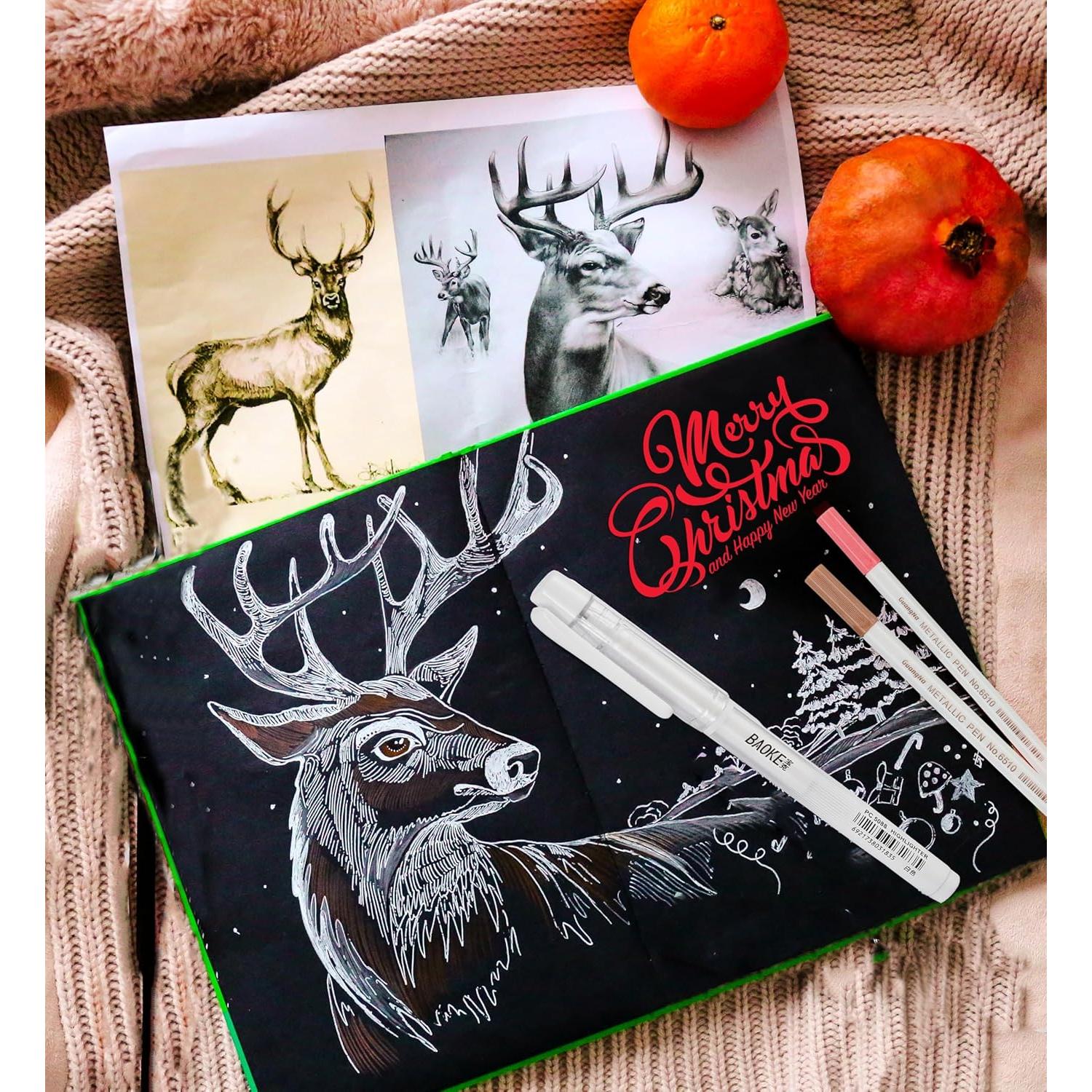 Juego de bolígrafos de gel Qionew 0.7mm blancos - Paquete de 3