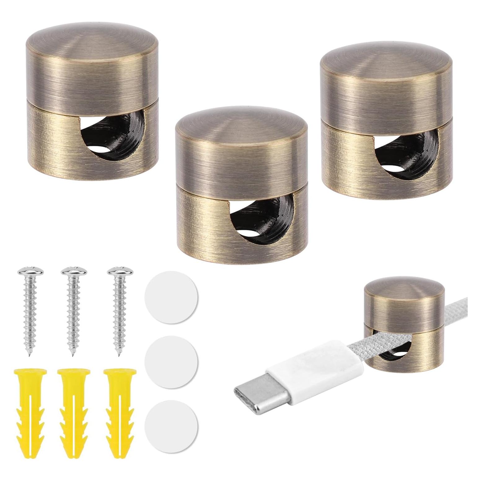 3 Anclajes de Cable Metálicos Adhesivos Gosknor - Bronce