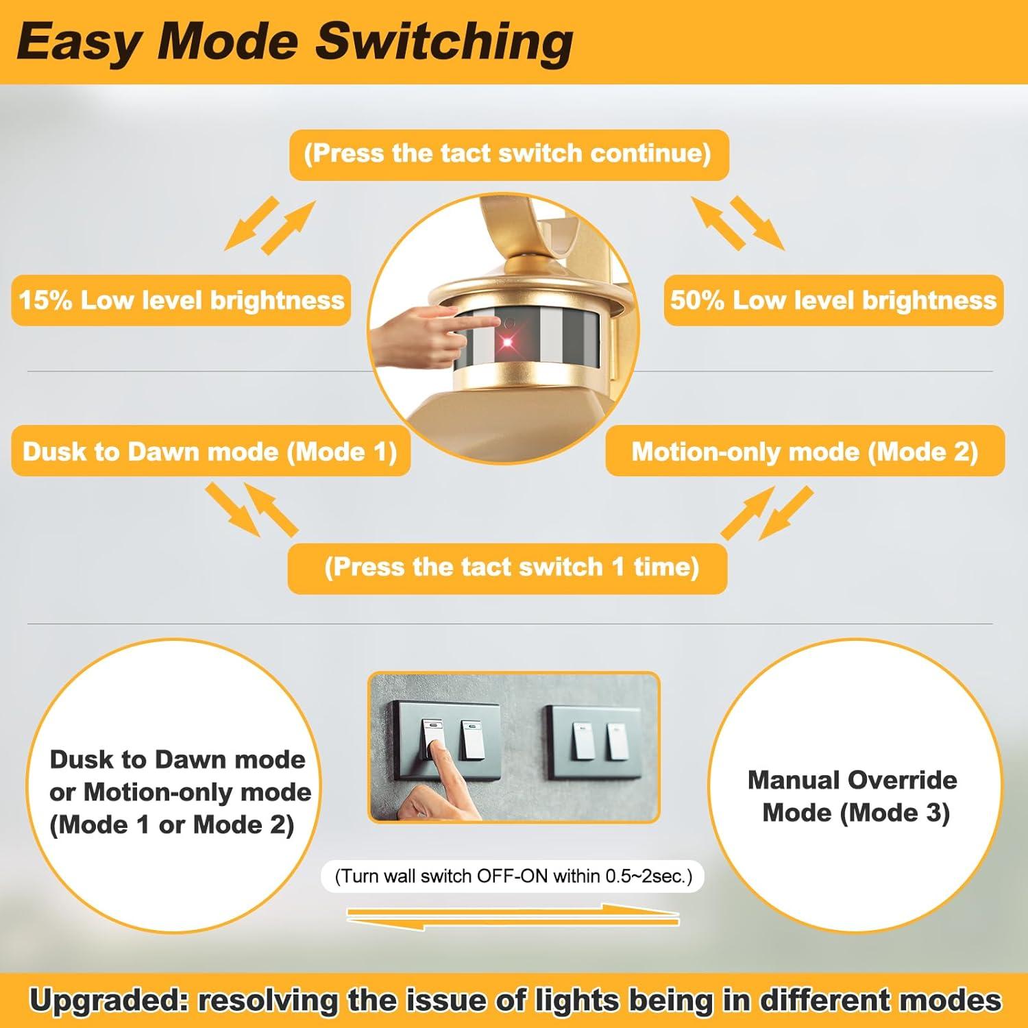 Luz Exterior con Sensor de Movimiento Yolsunes 50cm Oro IP65