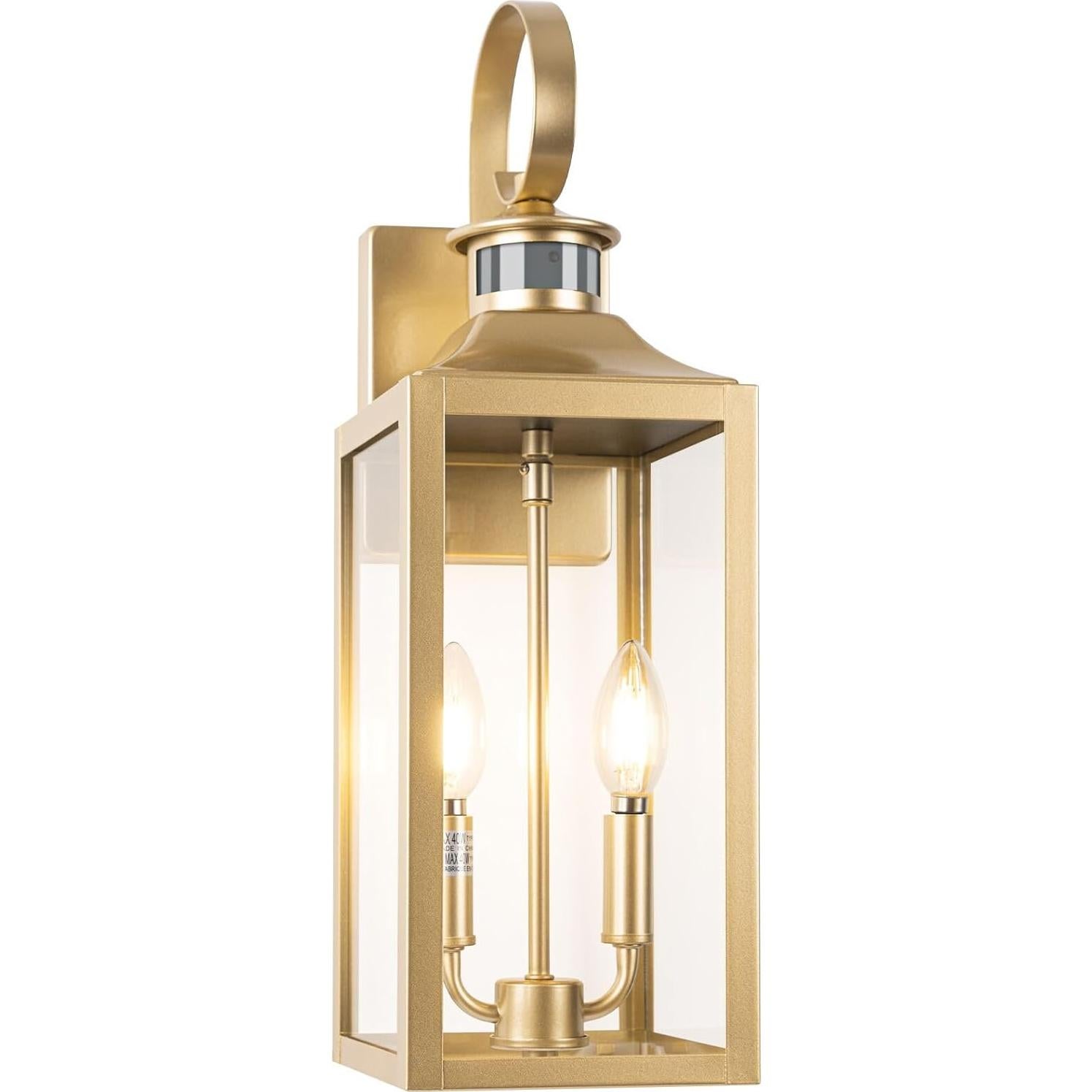 Luz Exterior con Sensor de Movimiento Yolsunes 50cm Oro IP65