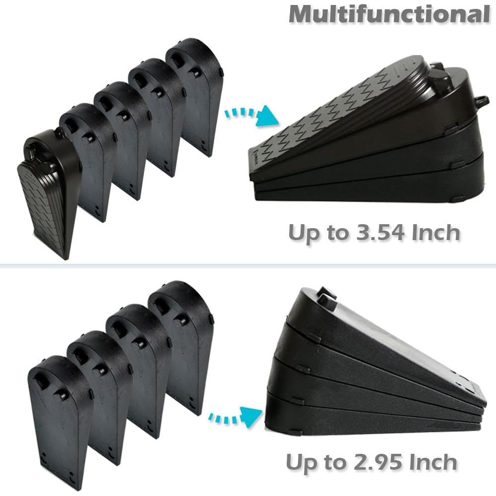 Juego de 4 Topes de Puerta Newkiton Antideslizantes Negro