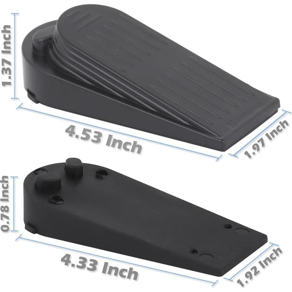 Juego de 4 Topes de Puerta Newkiton Antideslizantes Negro