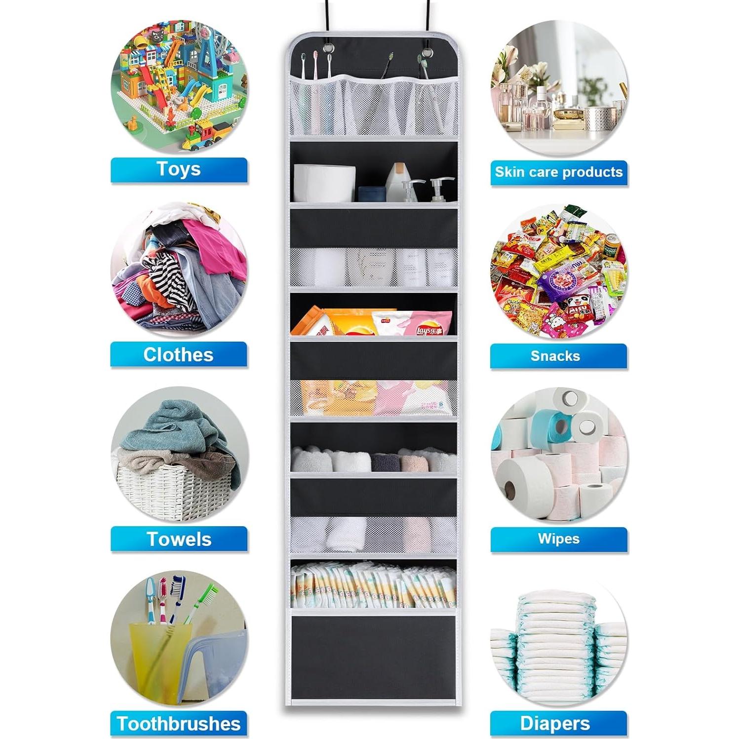 Organizador Colgante sobre Puerta Wakaye 5 Niveles Negro