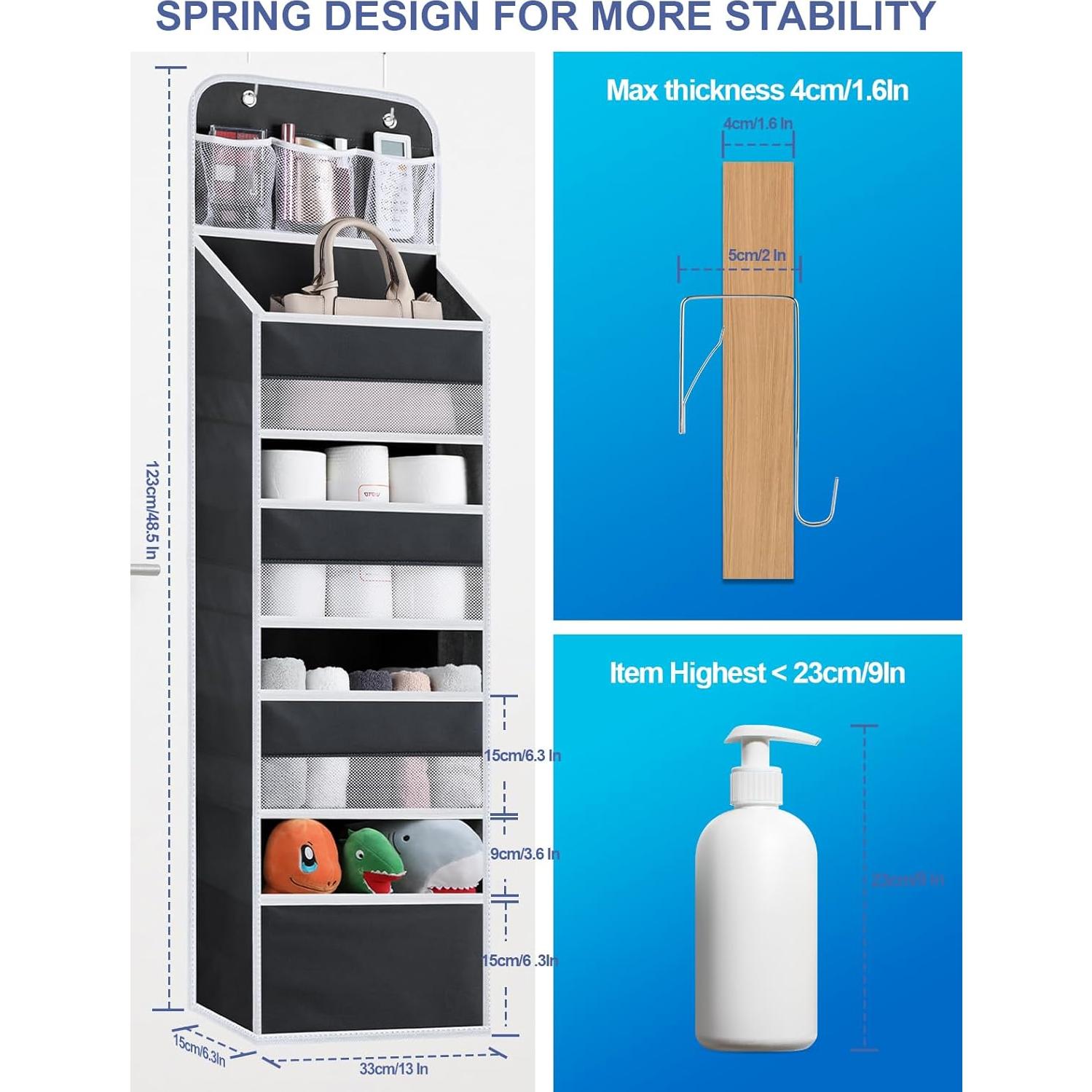 Organizador Colgante sobre Puerta Wakaye 5 Niveles Negro