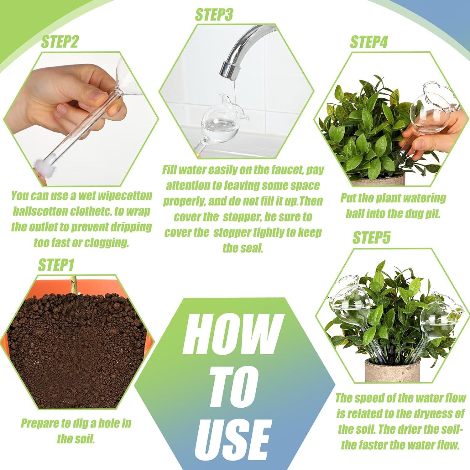 Globos de Riego Automático Yungyan 6 Pcs Tulipán Claro 13.5 cm