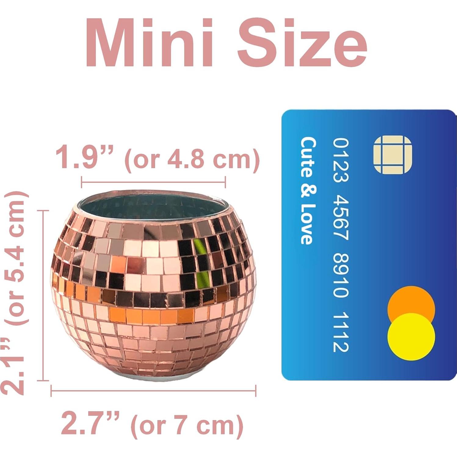 Mini Maceta de Bola de Disco BusyPet Rosa Dorado 5.4 cm