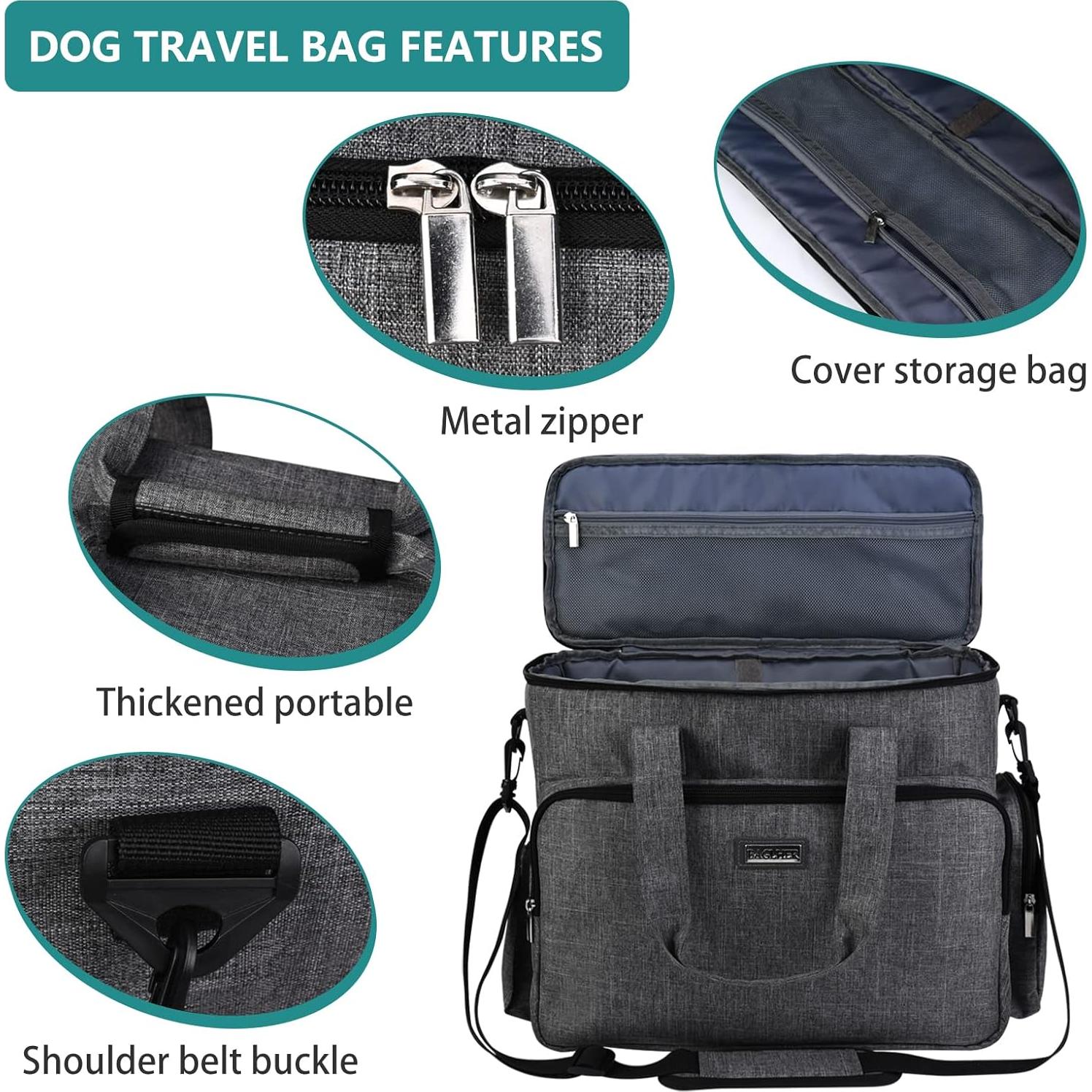 Bolsa de Viaje para Perros BAGLHER Gris Aprobada por Aerolíneas