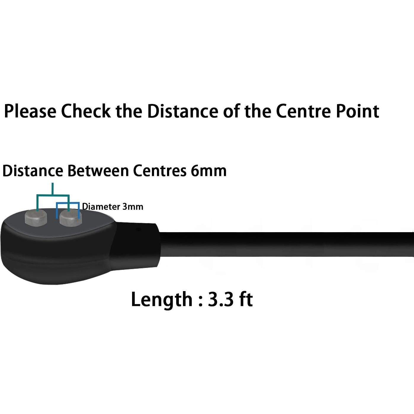 Cable de Carga USB Magnético 6mm YiKaiEn 0.82m Negro