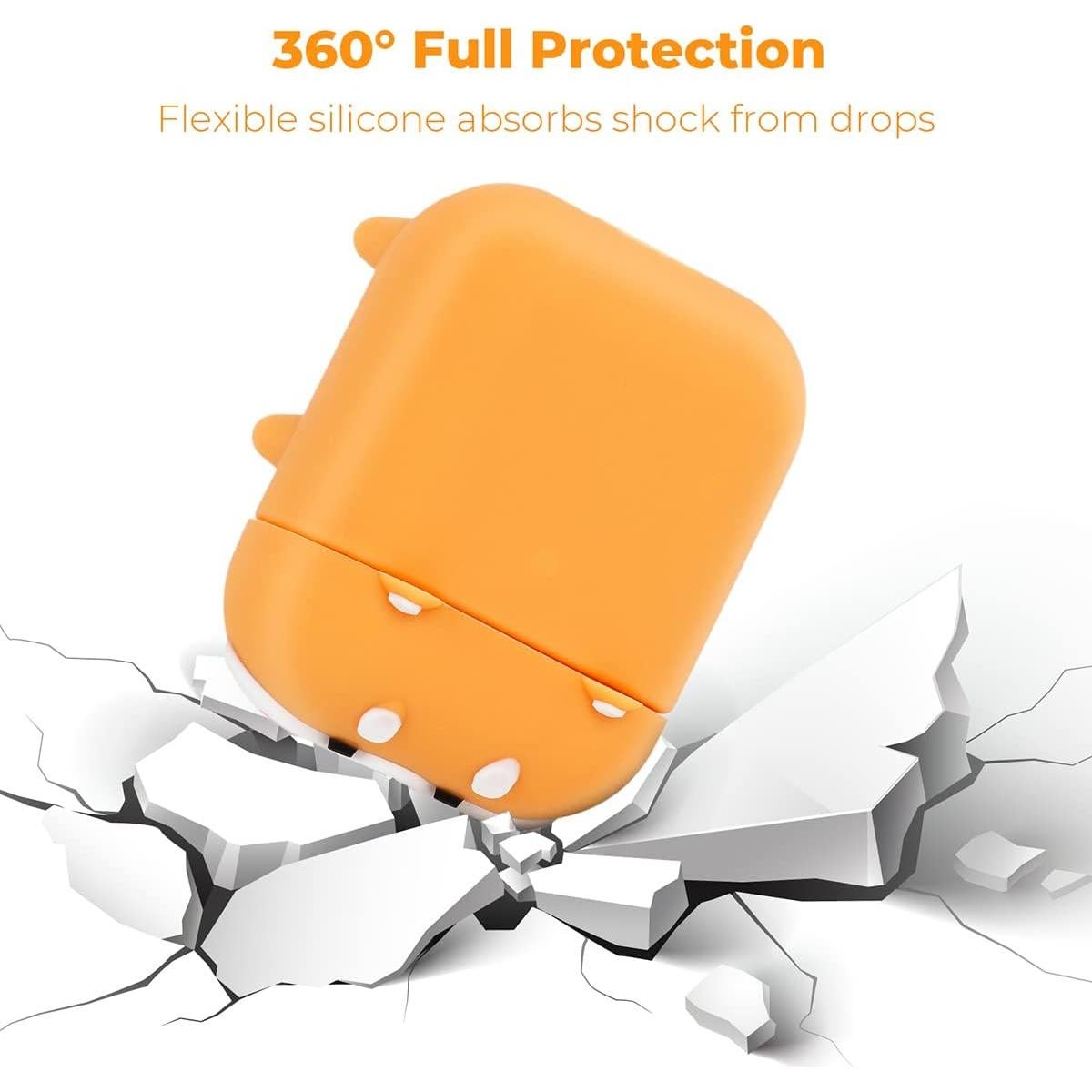 Funda de Silicona Amarilla para Airpods 1 y 2 - Perro Corgi 3D