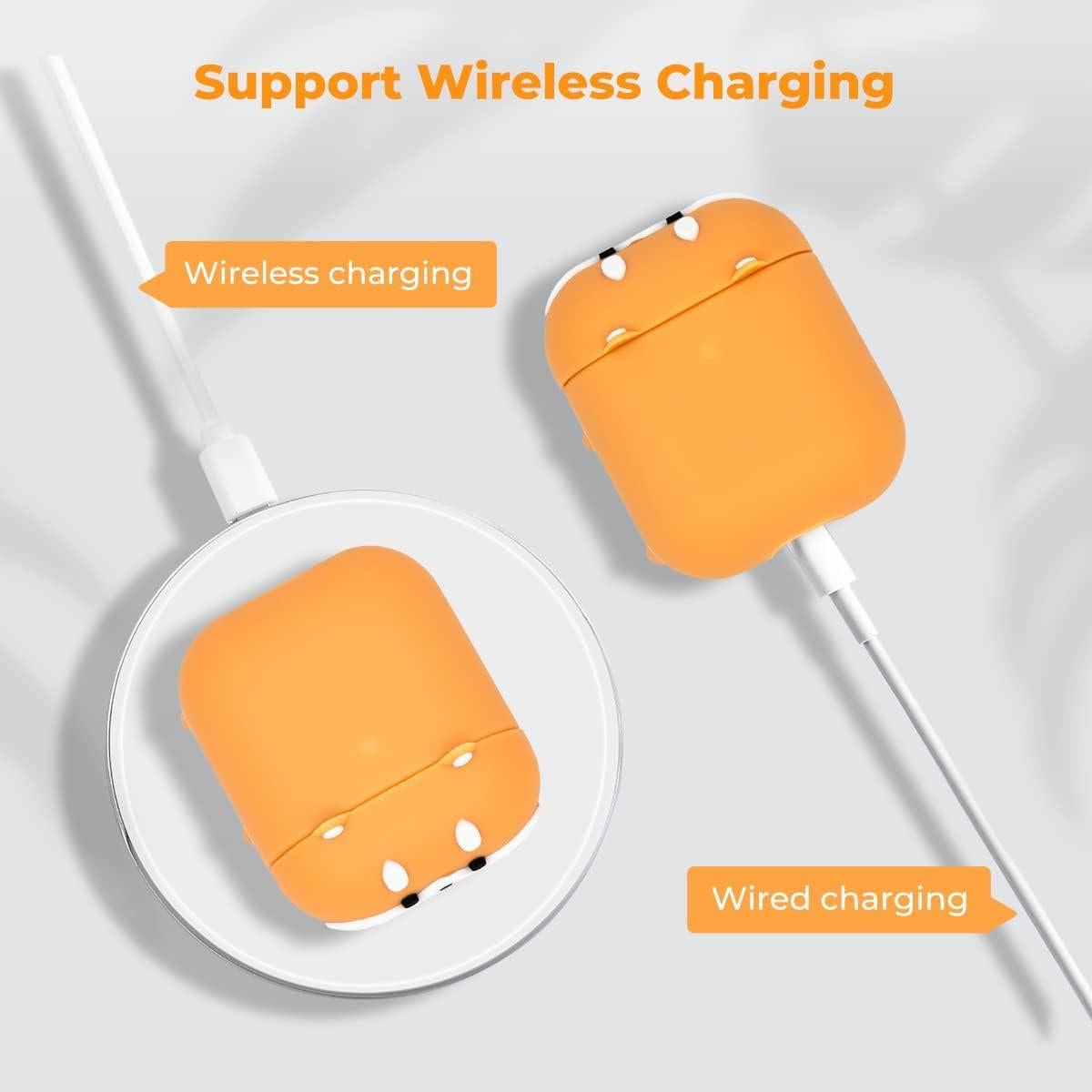 Funda de Silicona Amarilla para Airpods 1 y 2 - Perro Corgi 3D