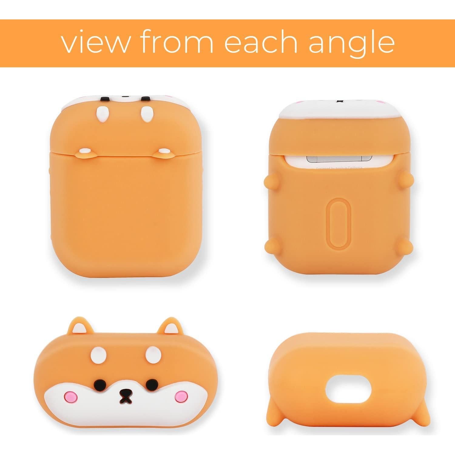 Funda de Silicona Amarilla para Airpods 1 y 2 - Perro Corgi 3D