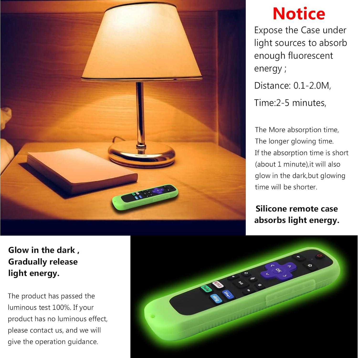 Funda de Silicona Antideslizante para Control Remoto Roku - Verde y Azul