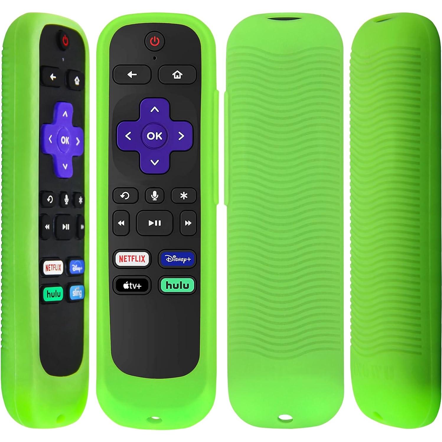 Funda de Silicona Antideslizante para Control Remoto Roku - Verde y Azul