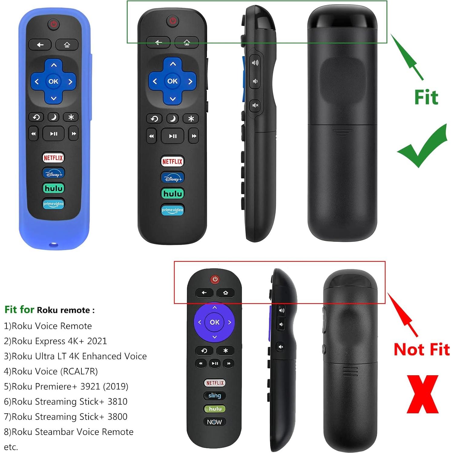 Funda de Silicona Antideslizante para Control Remoto Roku - Verde y Azul
