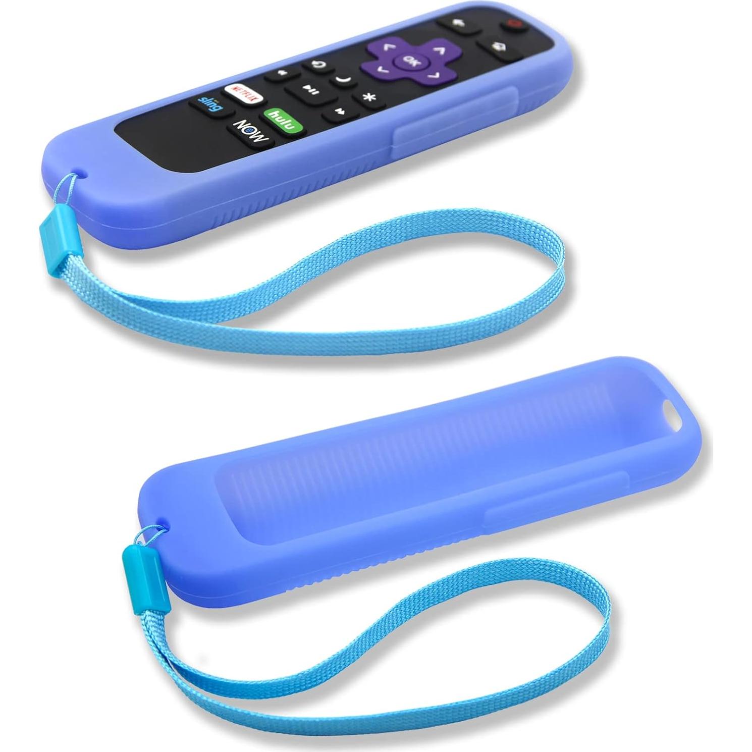 Funda de Silicona Antideslizante para Control Remoto Roku - Verde y Azul