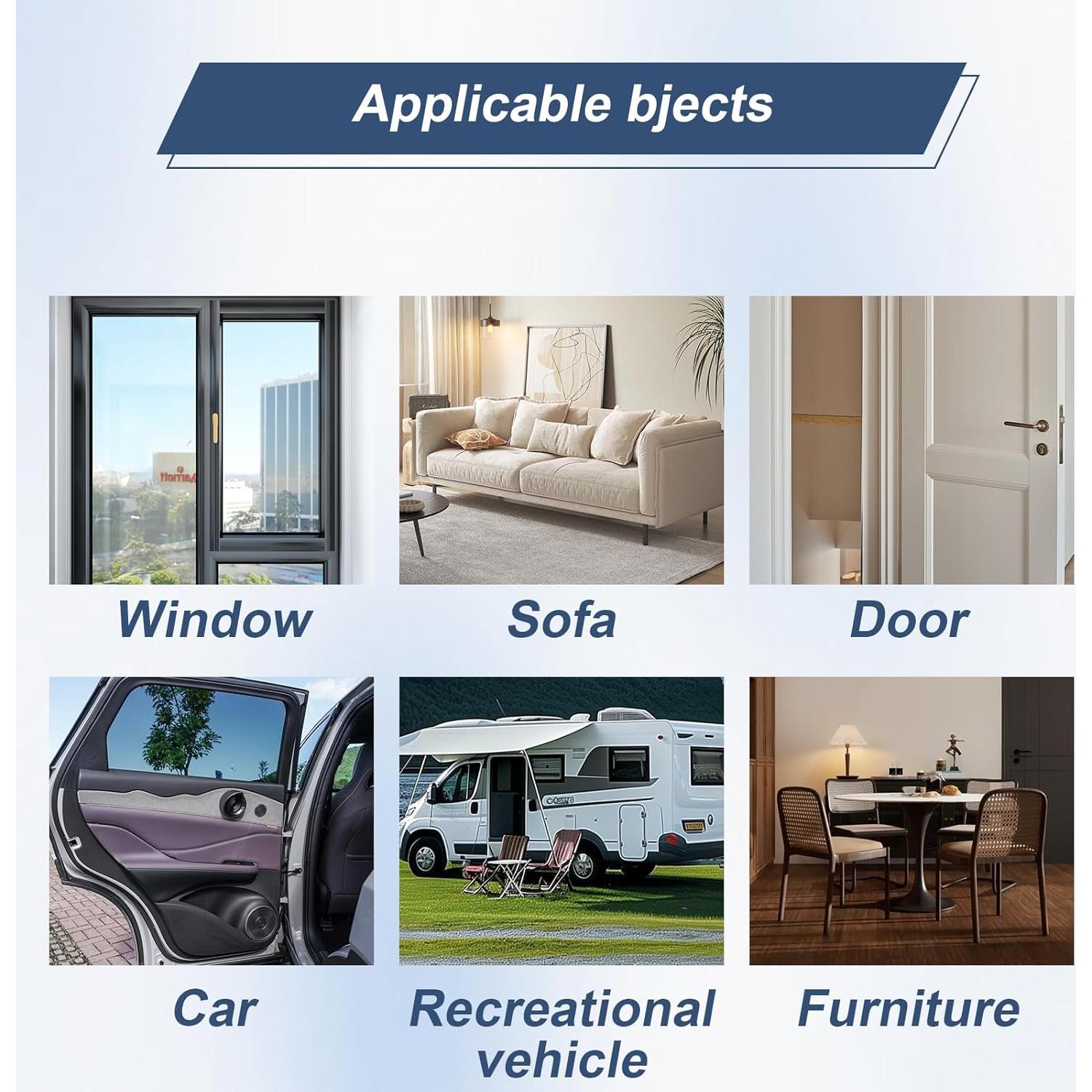 Cinta de Espuma Aislante Qoqooice 1.27 cm x 0.64 cm 10.06 m Negra