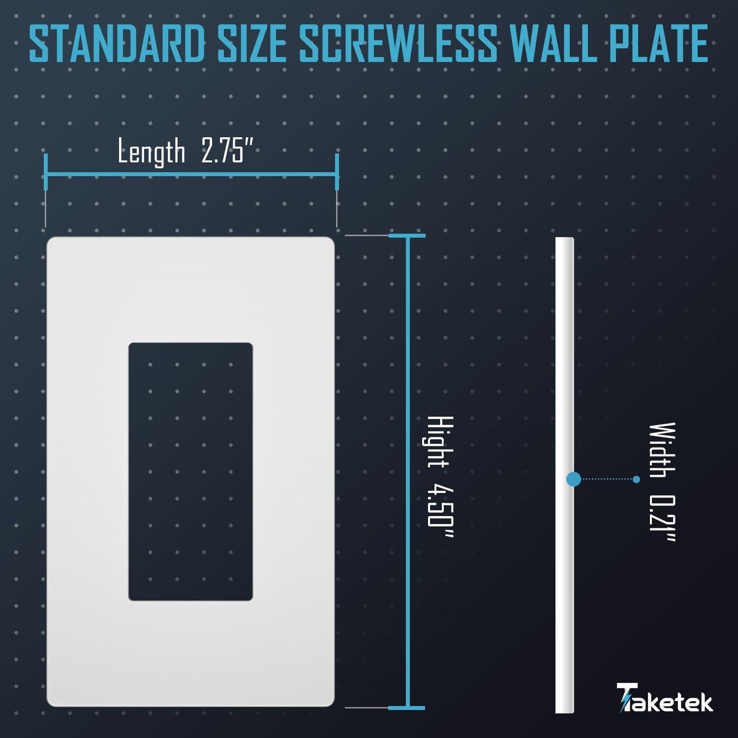 Placa de Pared Decorativa TAKETEK 1 Gang Blanca Paquete de 10