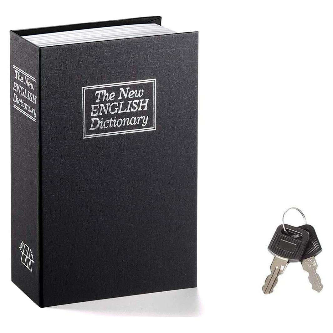 Caja de Seguridad Oculta Jssmst en Forma de Libro Negra 18.3x11.7cm