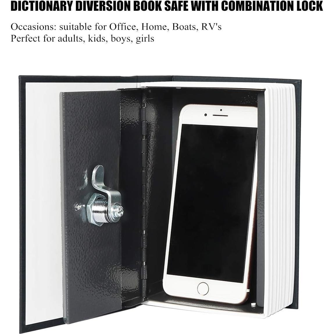 Caja de Seguridad Oculta Jssmst en Forma de Libro Negra 18.3x11.7cm