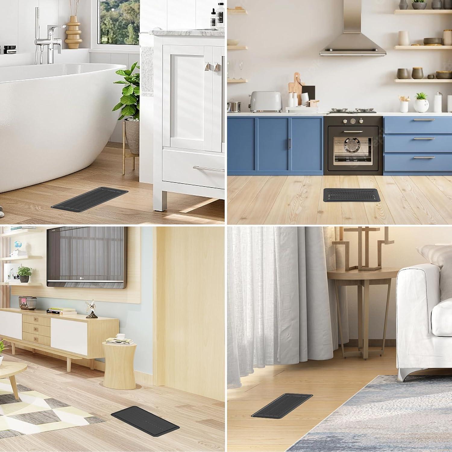 Cubiertas de Ventilación de Piso Hon&Guan 4x10'' Negra - 6PCS