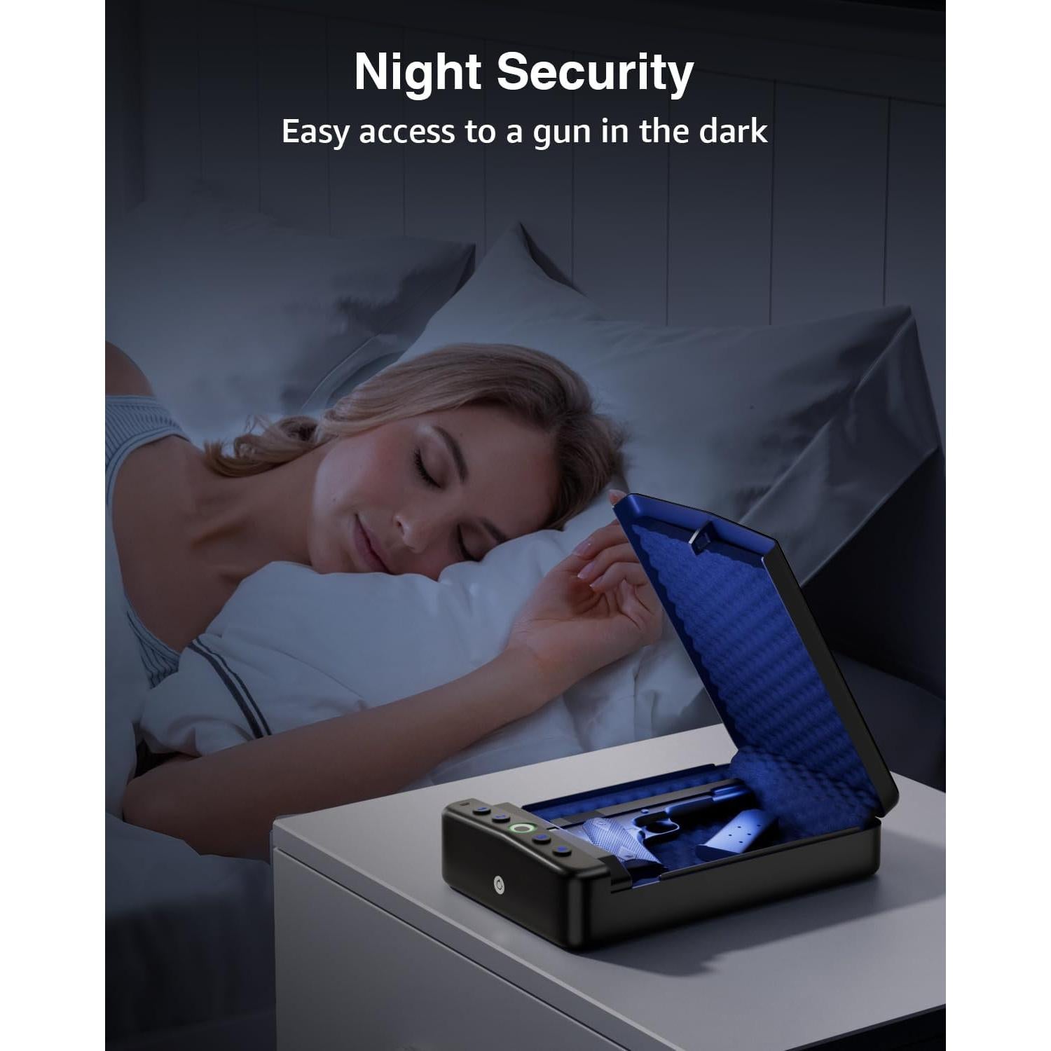 Caja Fuerte Biométrica Portátil MOLICAR para Pistolas 29x18cm