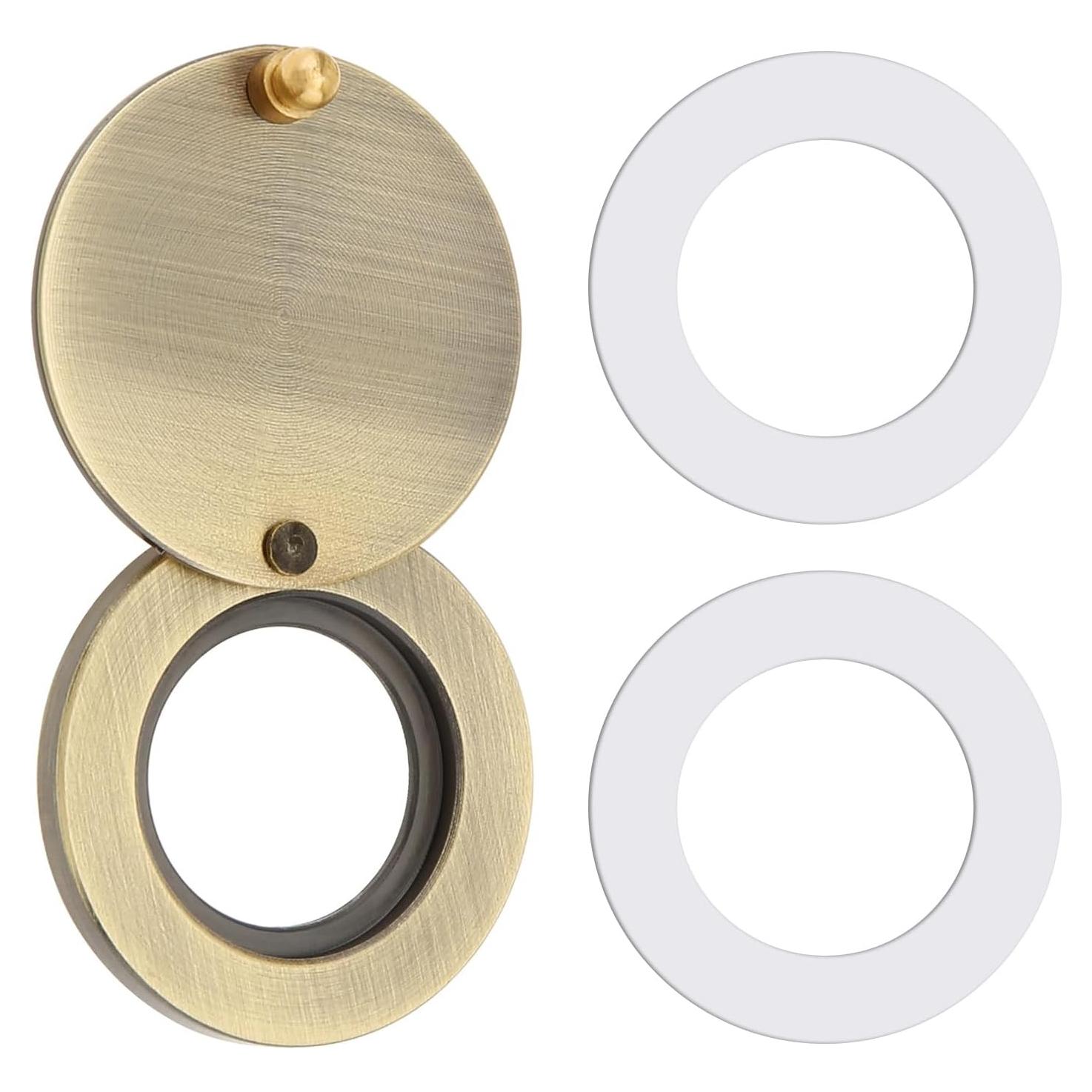 Cubierta de Mirilla de Latón Macizo Bronce Antiguo 30mm