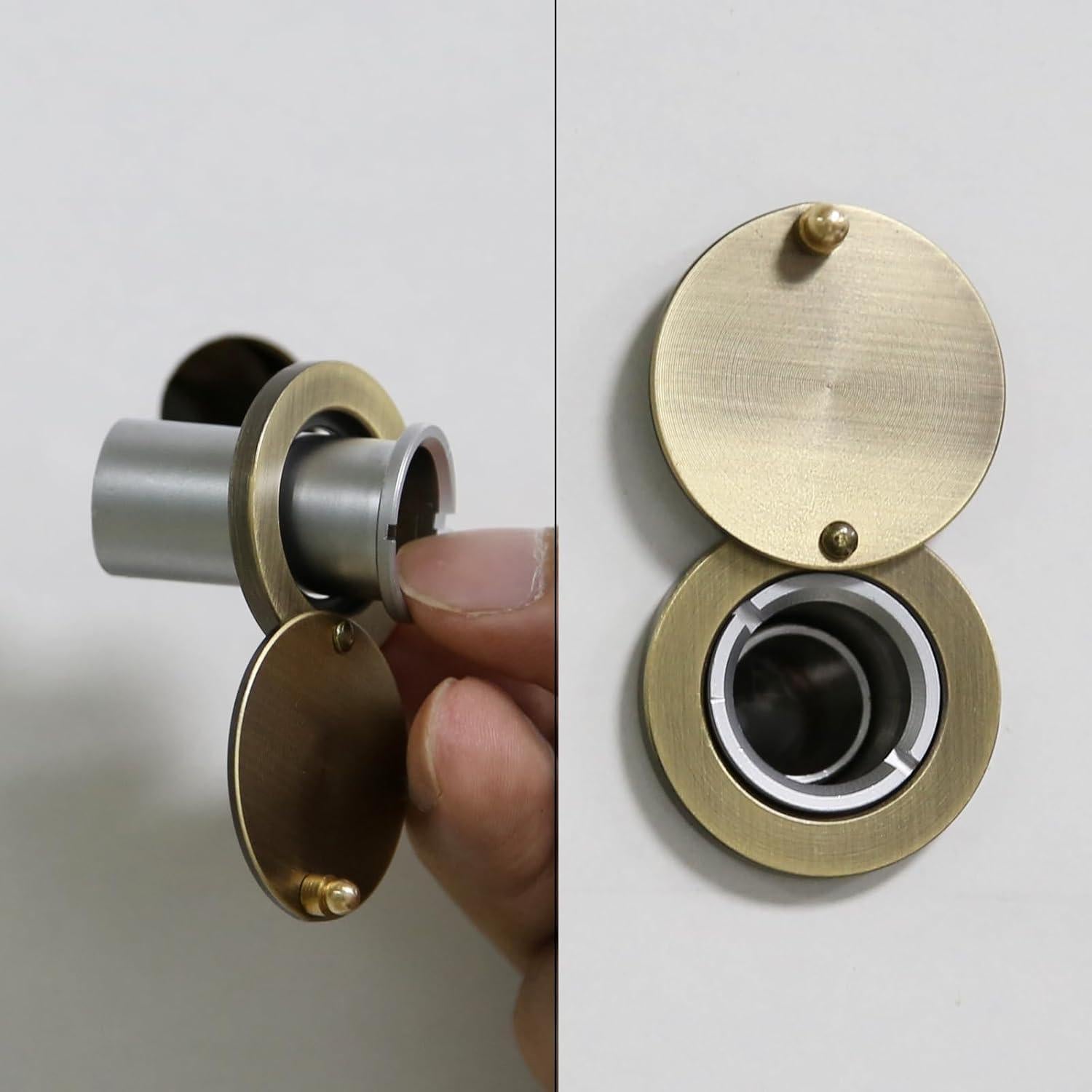 Cubierta de Mirilla de Latón Macizo Bronce Antiguo 30mm