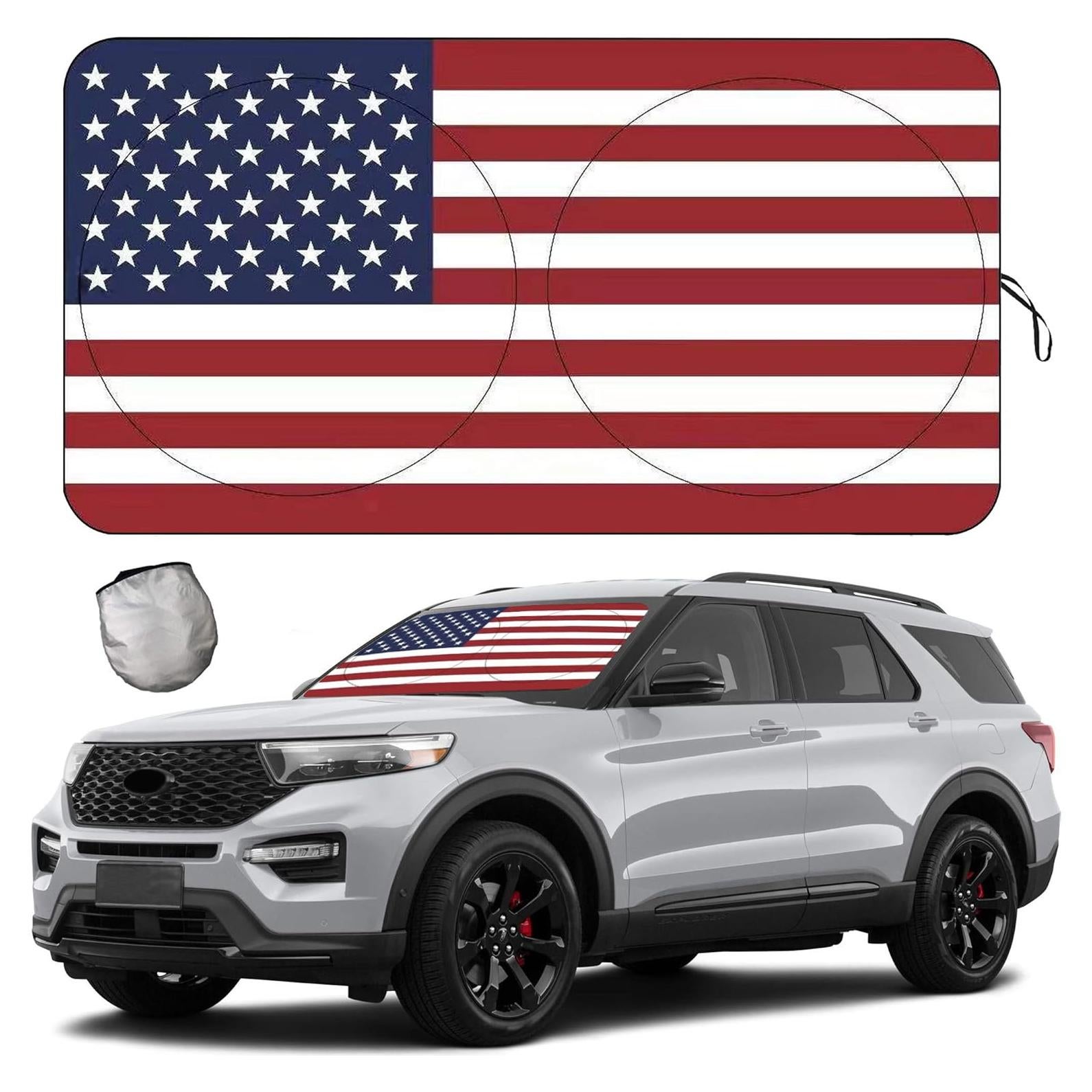 Sombra Solar Parabrisas TDCQQGQQ Bandera Americana 160x85cm