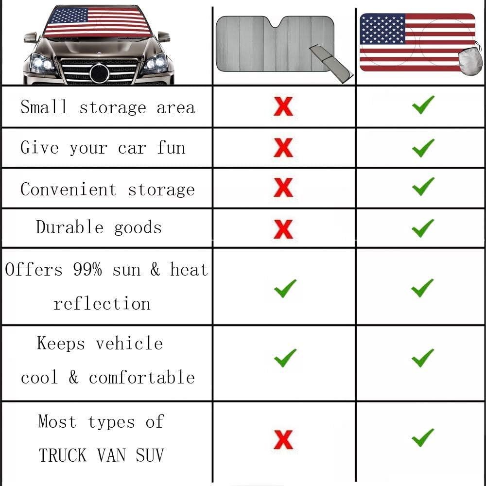 Sombra Solar Parabrisas TDCQQGQQ Bandera Americana 160x85cm