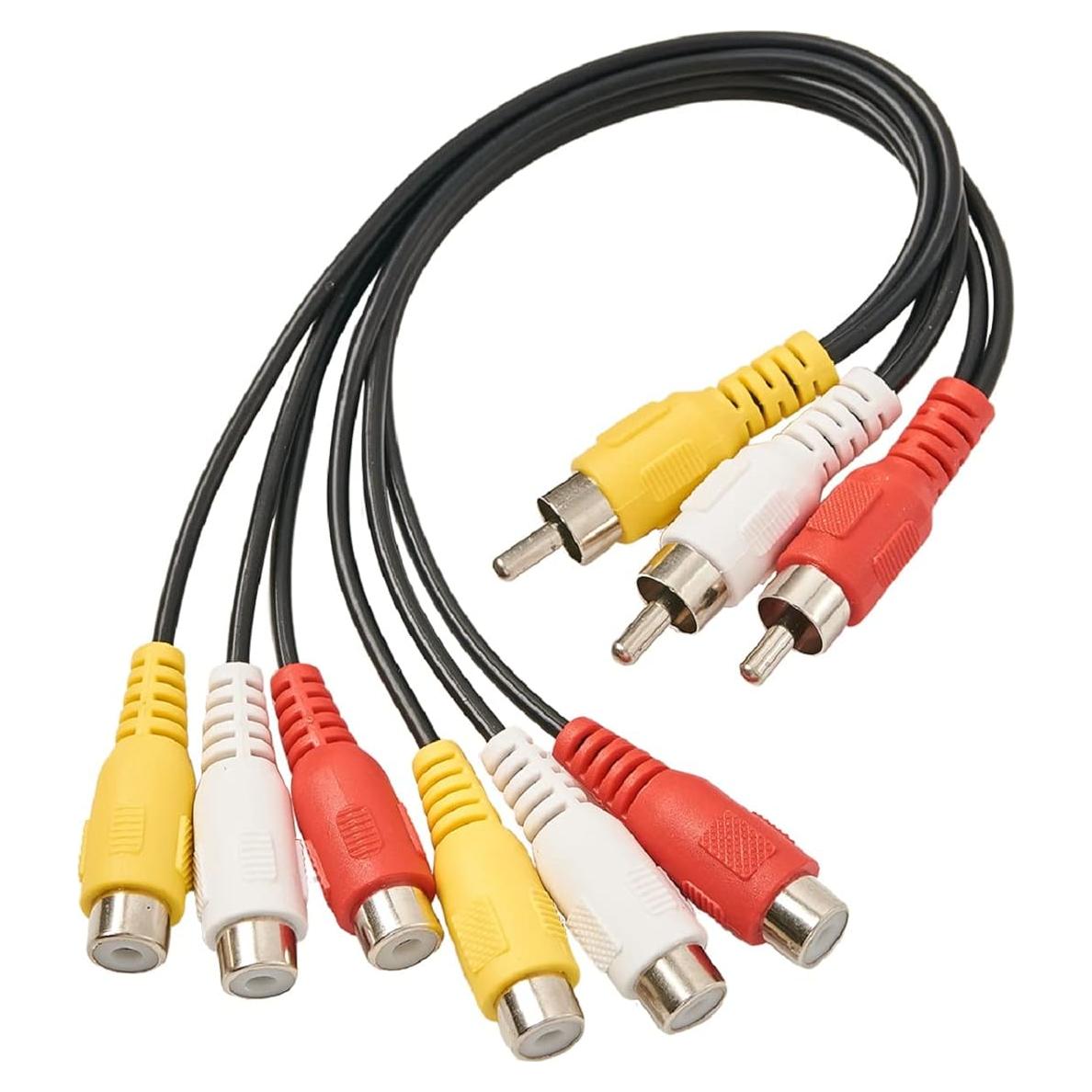 Cable Divisor RCA 3 Macho a 6 Hembra ZZJMCH 30 cm Audio Video