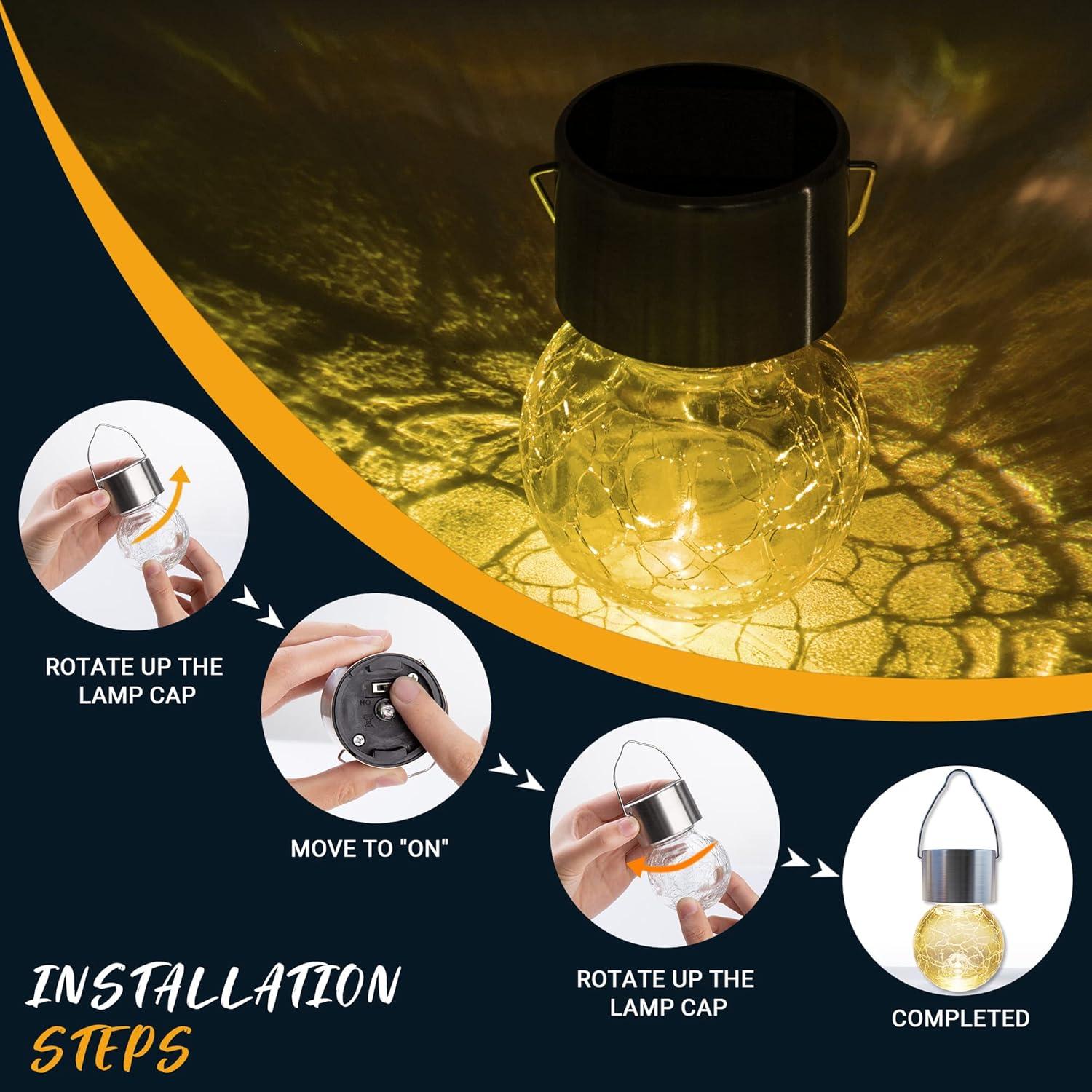 Luces Colgantes Solares GIGALUMI 8 Paquete LED Blanco Cálido